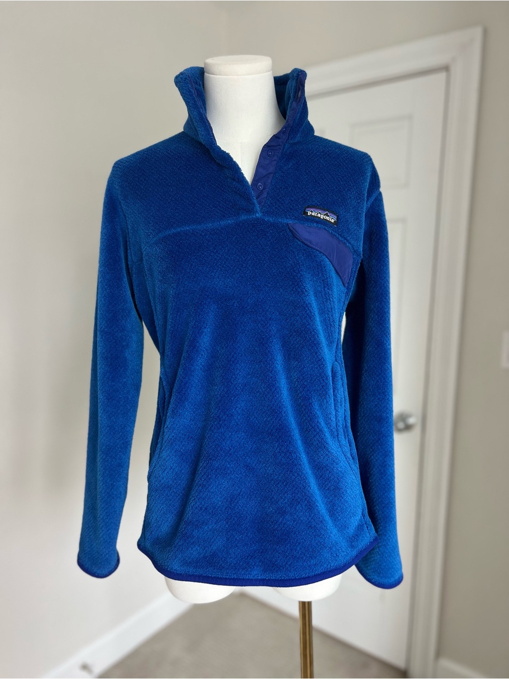 Patagonia Womenโs Re-Tool Snap-T Pullover Blue Medium Cobalt